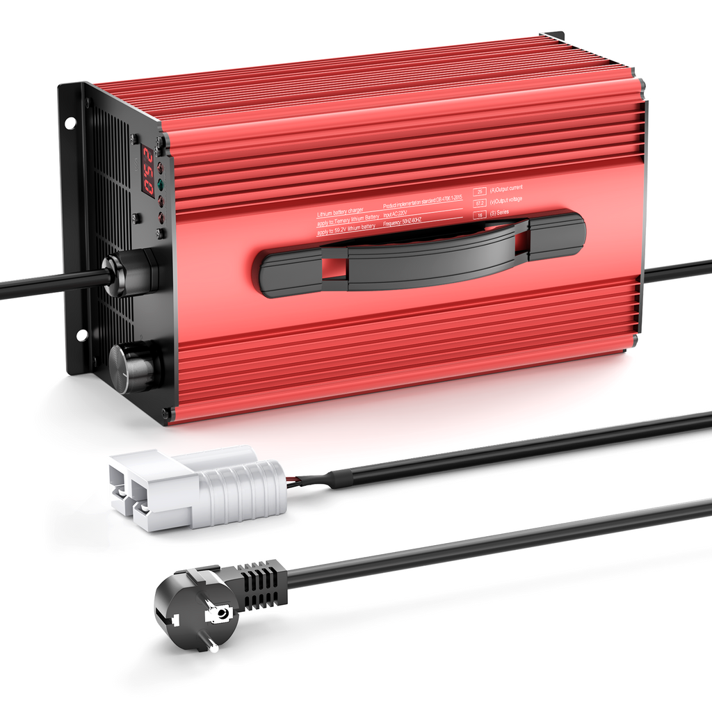 NOEIFEVO Litiumbatterilader 88.2V 25A for 77.7V (72V) 21S litium-Li-Ion-Lipo-batteri, LCD-skjerm, justerbar strøm, lader for elsykkel, sparkesykkel, elektrisk motorsykkel