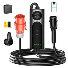 NOEIFEVO 2026 Pro Mobile Wallbox 22kw mit app, e auto CEE 32A auf Typ 2 Ladekabel, 3-phasig EV Ladegerät für Allen EVs(IEC 62196-2) & PHEVS