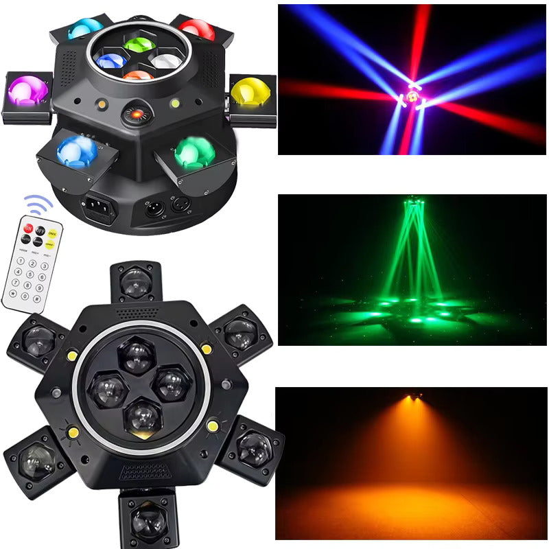 150W Moving Head Scheinwerfer, Laser Stroboskop Effekt, DMX Bühnenlicht, Vollfarb LED Licht, rotierendes DJ-, Disco-, Party- und Barlicht(1pcs)