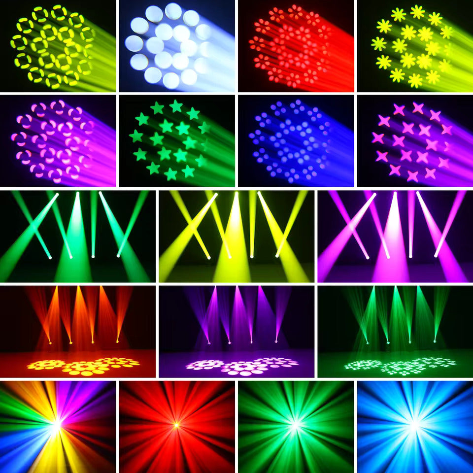 200W LED-beam moving head-lygte, 18 prismer farveprojektor til scenebelysning, effektprojektor til barer, fødselsdage, klubber, KTV'er, koncerter og teatre