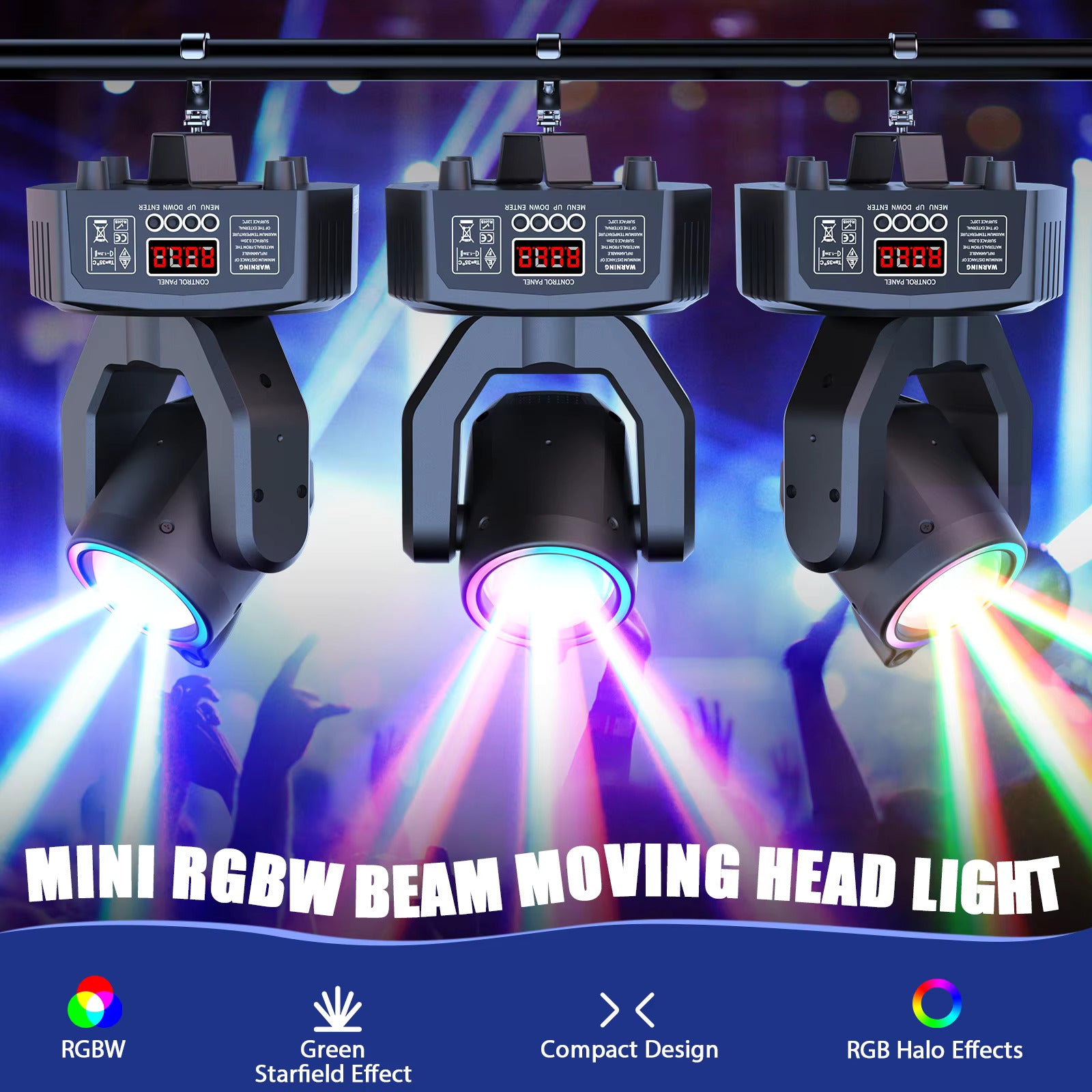 30W Spot Beam Moving Head LED 4IN1 RGBW Effekt Stroboskop Bühnenlicht DMX Soundaktiviert DJ Disco Bar Partylicht