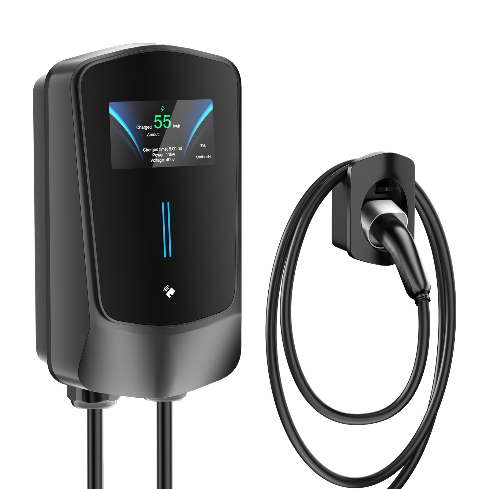 Noeifevo Q6 7KW 11KW 22KW EV wallbox laadstation, 5M snellaadkabel waterdicht, WiFi optioneel
​