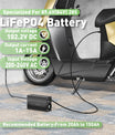 NOEIFEVO 102,2V 1A-15A LiFePO4-batteriladdare, lämplig för 89,6V (84V) 28S LiFePO4-batteri, LCD-display, justerbar ström.