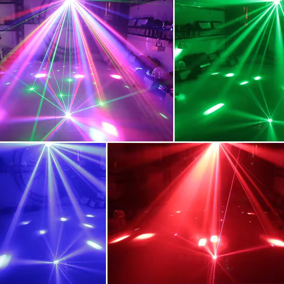 3v1 DMX RGBW party světlo, LED laser, stroboskop, disco DJ beam spot, jevištní osvětlení, motýlí světlo pro taneční klub a svatbu
