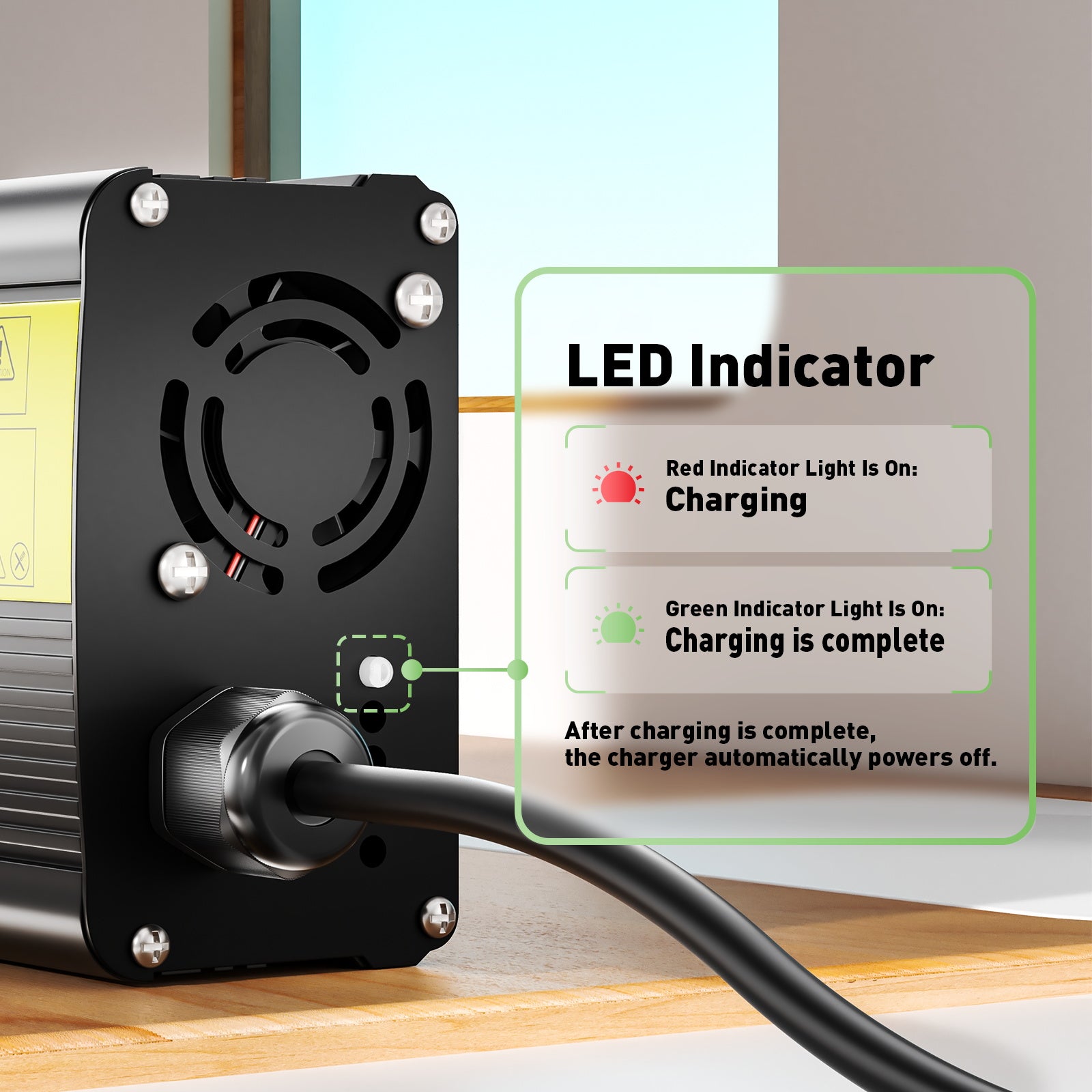 NOEIFEVO 55.2V-58.8V 4A carregador de bateria de chumbo-ácido para bateria de chumbo-ácido de 48V, carregador de motocicleta de dispositivo elétrico de scooter e-bike.