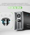 NOEIFEVO 60V 2A-20A Stroom Instelbaar Acculader voor Loodzuuraccu's, AGM, Gel, Golfwagen Acculader, LED-display