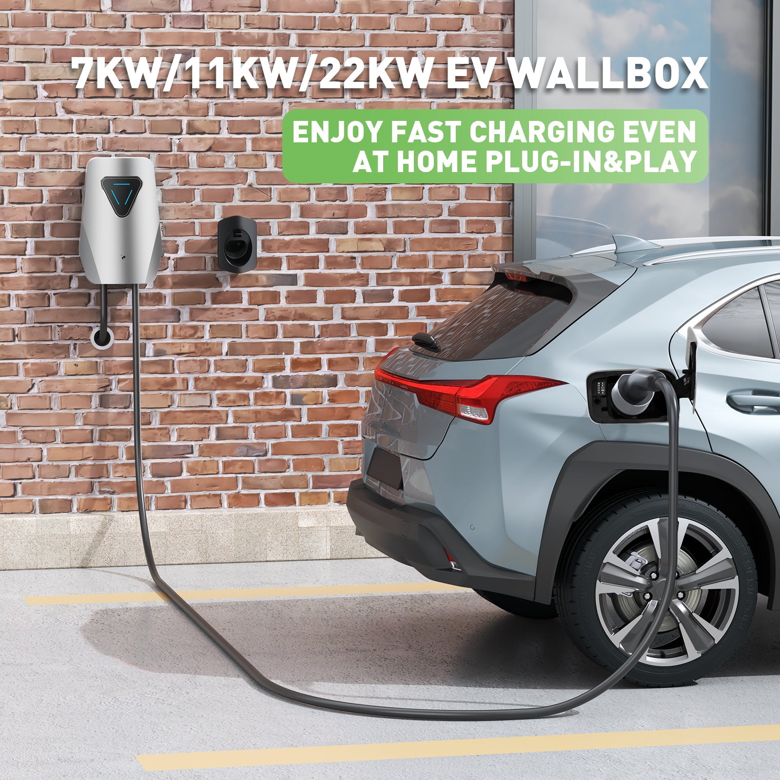 Noeifevo Q5 7KW 11KW 22KW EV Wallbox nabíjecí stanice typ 2 5M DC6mA RCD ochrana