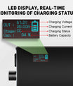 NOEIFEVO 67,2V 2-20A Lithium-Batterieladegerät für 59.2V 60V 16S Lithium-Li-Ionen-Lipo-Batterie, LCD-Anzeige, Strom einstellbar, Ladegerät für E-Bike, Roller, Elektromotorrad