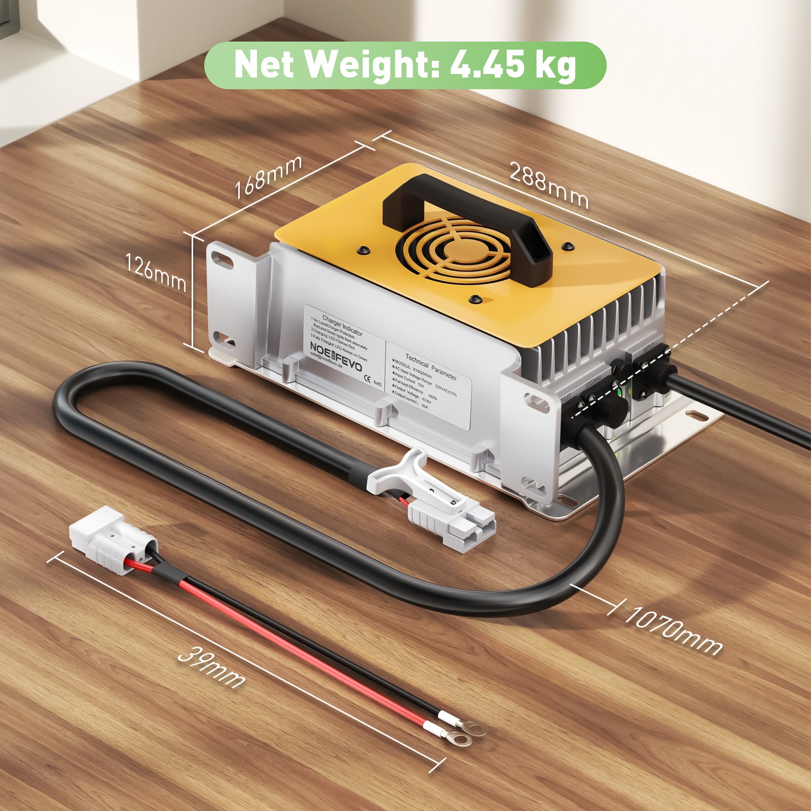 NOEIFEVO 43,8V 40A LiFePO4 nabíjačka batérií pre 38,4V 36V 12S LiFePO4 batérie Vodotesné pre golfové auto RV čln