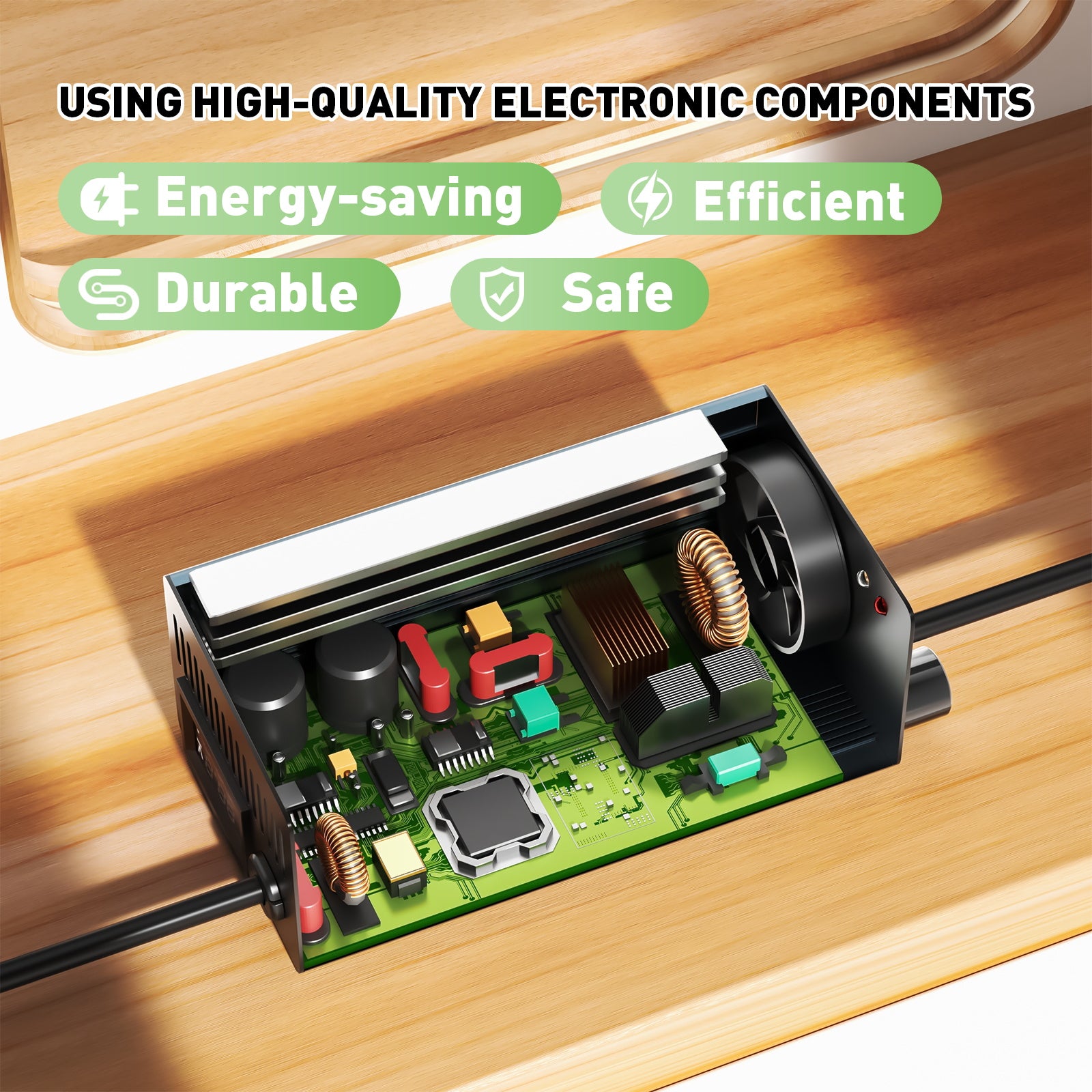 NOEIFEVO 71,4V 8A Lithiumbatterijlader voor 17S 62,9V Li-Ion-batterijen, Stroominstelling 1-8A, langzaam opladen en snel opladen (MLC1300)