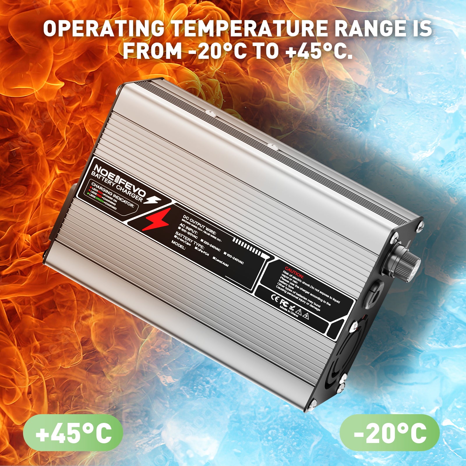 NOEIFEVO 54.6V 3A Lithium-oplader voor 13S 48.1V Li-Ion Lipo-batterijen, Koelventilator, Automatische uitschakeling