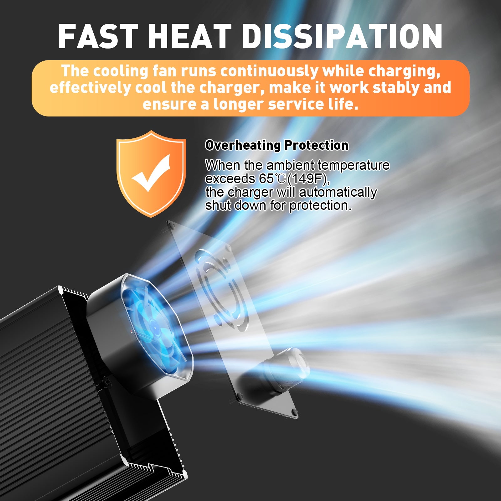 Noeifevo 29,2V 15A LiFePO4 batterilader for 24V 25,6V litiumbatteri, 0V BMS-aktivering, automatisk avstenging med full beskyttelse
​