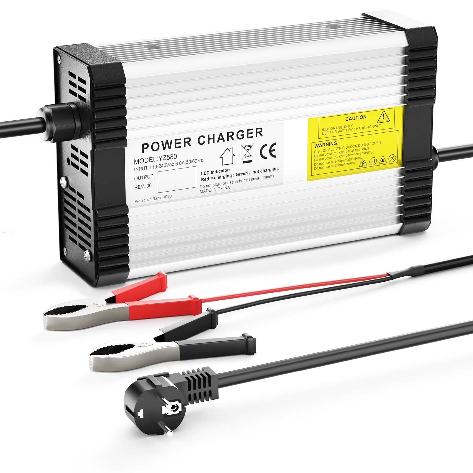 NOEIFEVO Caricabatterie Li-ion 33.6V 12A per batterie 8S 29.6V 30V, con ventola di raffreddamento e spegnimento automatico