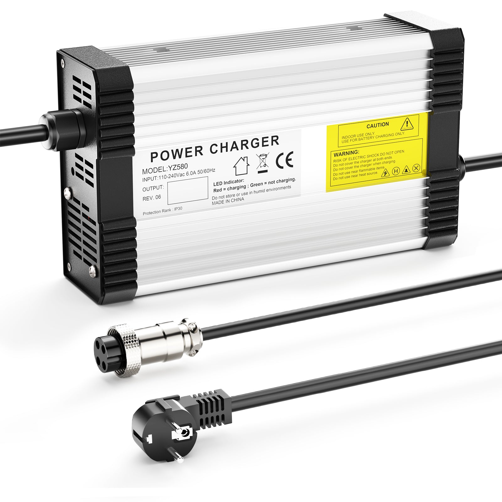 NOEIFEVO 27,6V-29,4V 14A Caricabatterie al piombo-acido per batterie al piombo-acido da 24V, con ventola di raffreddamento e spegnimento automatico.