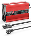 NOEIFEVO 38.4V 6A Lithium LiFePO4 batterilader, ladningsspænding 43,8 V, med blæser, aluminiumhus, LCD-skærm