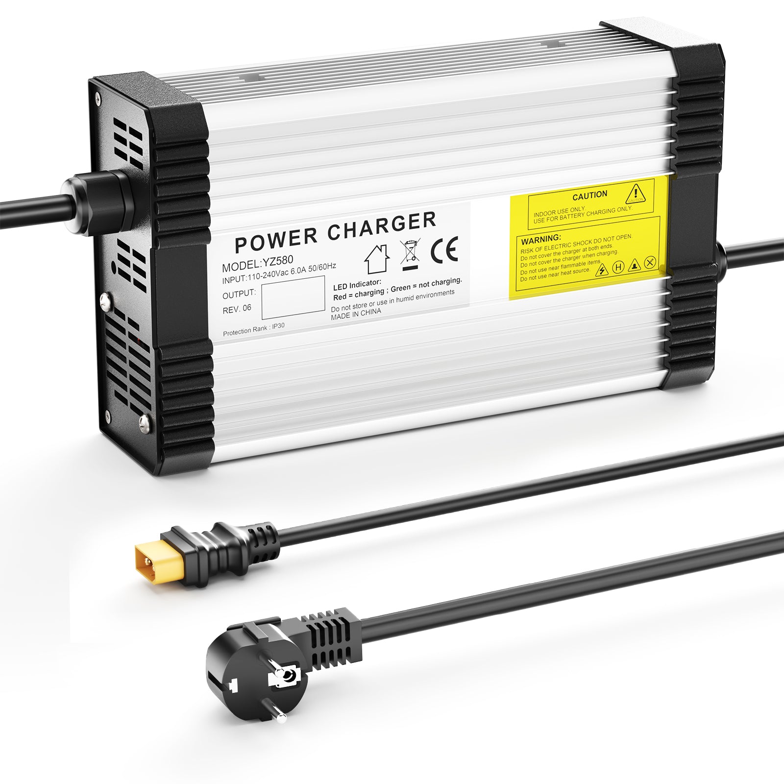 NOEIFEVO Caricabatterie Li-ion 33.6V 12A per batterie 8S 29.6V 30V, con ventola di raffreddamento e spegnimento automatico