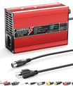 NOEIFEVO 41.4V-44.1V 4A Caricabatterie al piombo-acido per batteria 36V al piombo-acido, con display LCD, ventilatore di raffreddamento, spegnimento automatico (ROSSO)