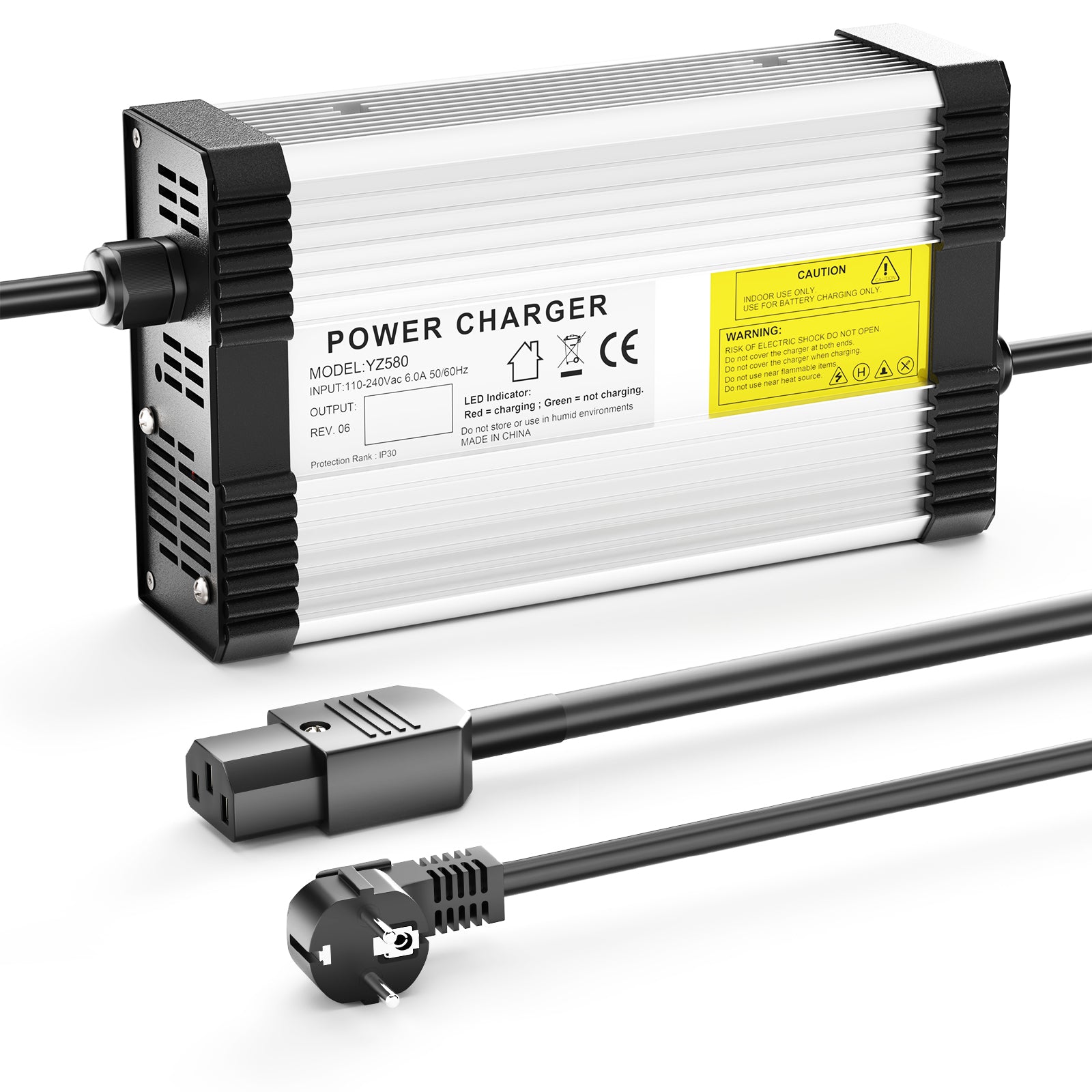 Caricabatterie NOEIFEVO 73V 5A LiFePO4 per batteria LiFePO4 60V 64V 20S, con ventola di raffreddamento, spegnimento automatico.