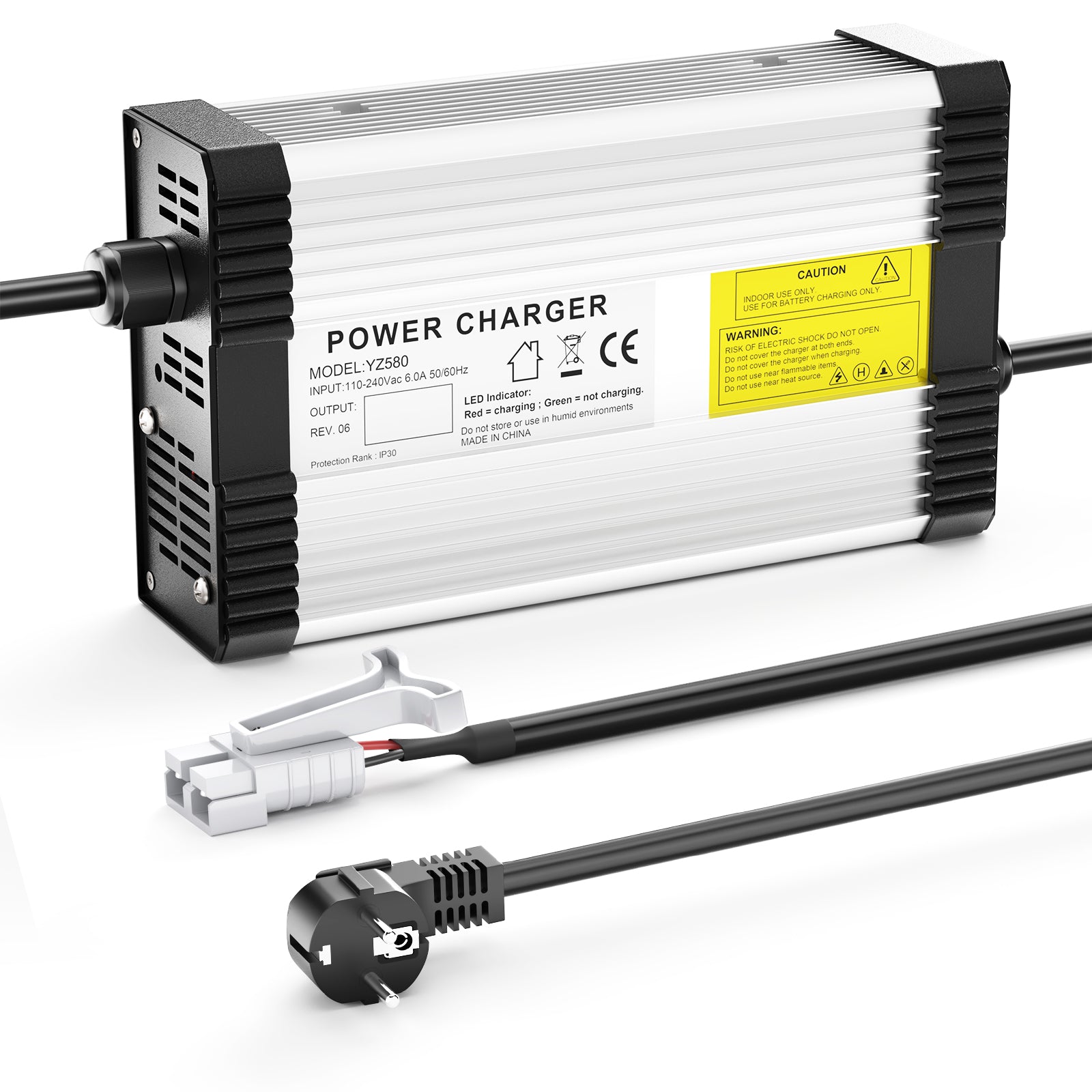 Caricabatterie per batterie al piombo-acido NOEIFEVO 13,8V-14,7V 20A per batterie al piombo-acido da 12V, con ventilatore di raffreddamento e spegnimento automatico.