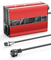 NOEIFEVO 54.6V 2A 2.5A 3A Caricabatterie al litio per batterie 13S 48.1V Li-Ion Lipo, con ventola di raffreddamento, spegnimento automatico (ROSSO)