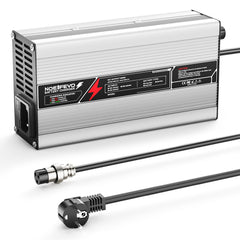 NOEIFEVO 58,8V 8A Carregador de Baterias de Lítio para Baterias de 51,8V (48V) 14S, Desligamento Automático, Caixa de Alumínio, com Ventilador (Prata)