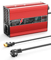 Cargador de litio NOEIFEVO 16.8V 5A 6A 7A 8A 10A para baterías Li-Ion Lipo 4S 14.8V, con pantalla LCD, ventilador de enfriamiento, apagado automático (ROJO).