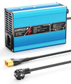 NOEIFEVO 37.8V 2A 3A 3.5A 4A Lithium-oplader voor 9S 33.3V Li-Ion Lipo-batterijen, koelventilator, automatische uitschakeling (BLAUW).