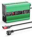 מטען ליתיום NOEIFEVO 54.6V  2A 2.5A 3A עבור סוללות Li-Ion Lipo 13S 48.1V, מאוורר קירור, כיבוי אוטומטי (ירוק)