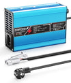 NOEIFEVO 33.6V 2A 3A 4A 5A Carregador de Lítio para Baterias Li-Ion Lipo 8S 29.6V, Ventilador de Resfriamento, Desligamento Automático (AZUL)