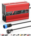 NOEIFEVO 41.4V-44.1V 4A Caricabatterie al piombo-acido per batteria 36V al piombo-acido, con display LCD, ventilatore di raffreddamento, spegnimento automatico (ROSSO)