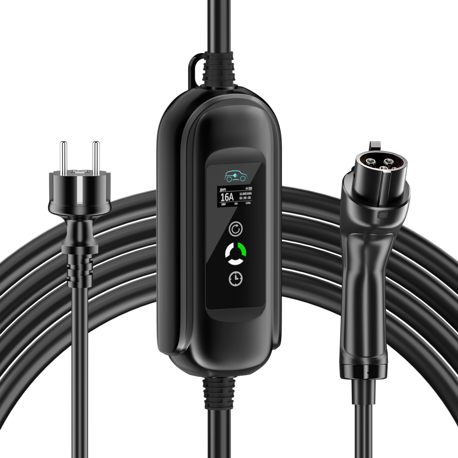 Noeifevo Portátil Tipo 2/Tipo 1 3.7KW 16A EV Cargador,  5m/10m/15m móvil EV Cable de carga con Schuko