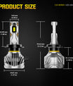 NOEIFEVO H7 Lâmpada de Farol de Carro, 30.000 Lúmens, 130W, 6500K Branco, IP68 À Prova d'Água, 100.000 Horas de Vida Útil, Farol Baixo e Alto