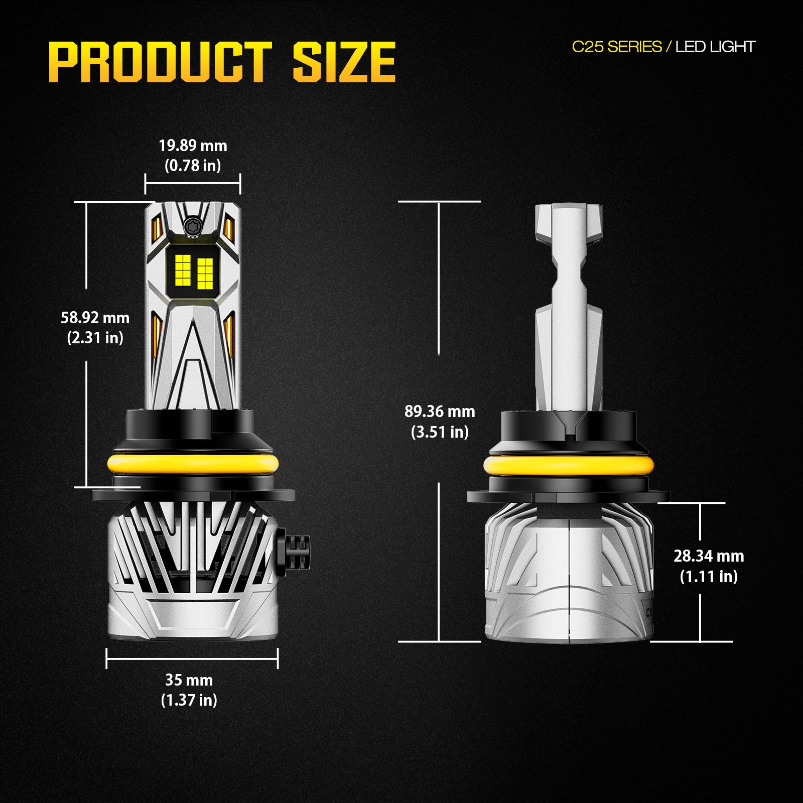 NOEIFEVO 9004 Auto Scheinwerferlampe, 30.000 Lumen, 130W, 6500K Weiß, IP68 Wasserdicht, 100.000 Stunden Lebensdauer, Abblend- und Fernlicht