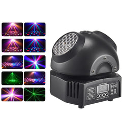 36W Mini Luce Discoteca, Illuminazione per Feste LED RGBW, Proiettori a Doppia Testa Mobile, Apparecchiatura DJ DMX512, Effetto Stroboscopico per Palco per Nightclub, Bar e Spettacoli