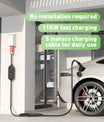 11KW EV-laddningsstation, 16A 3 fas typ 2 mobil laddare för elfordon, CEE 16A-kontakt, 5 meter kabel EVSE Wallbox