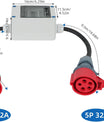 תיבת מד כוח נייד NOEIFEVO, מחבר ושקע 5G 2.5 CEE16A/CEE32A 5P, מד ביניים לקרוואנים, רכבים חשמליים, קמפינג, רכבים חשמליים או עסקים