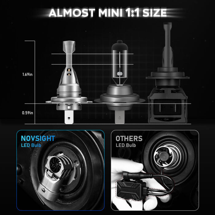 NOVSIGHT H7 LED světlomety 90W 20000LM dálkové/potkávací světlo 6500K bílá