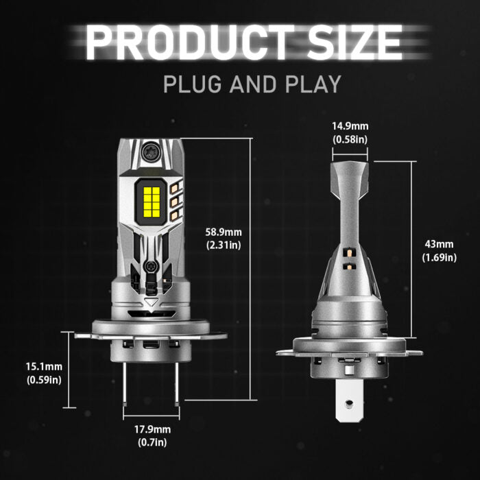 NOVSIGHT H7 LED světlomety 90W 20000LM dálkové/potkávací světlo 6500K bílá