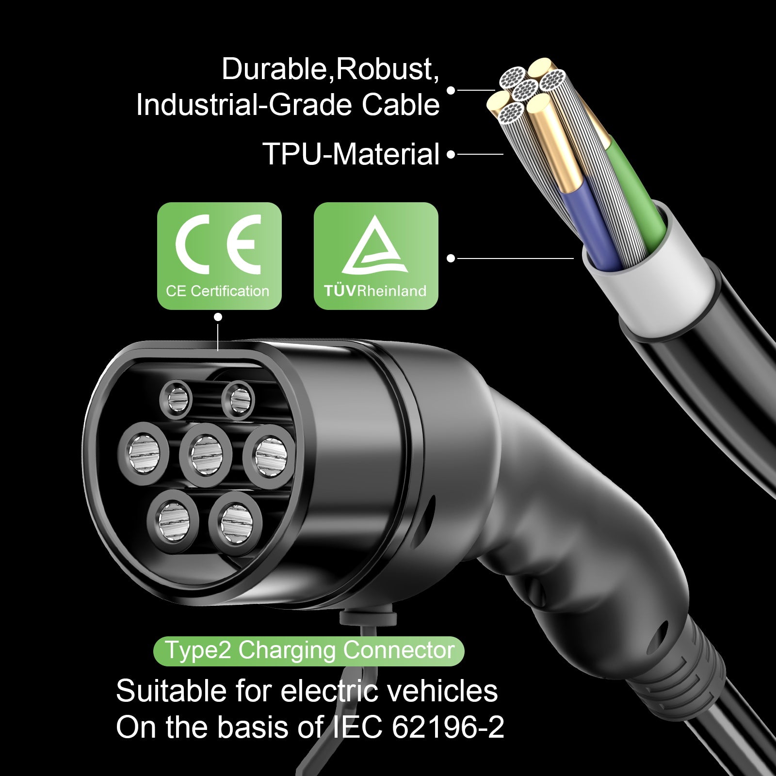  NOEIFEVO Mobilna stacja Wallbox 11 kW Zestaw podróżny, kabel ładujący 5 m typu 2 z adapterem CEE16A czerwony/CEE32A niebieski/Schuko