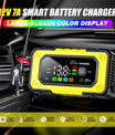 NOEIFEVO 7A Cargador de batería para automóvil, cargador de batería inteligente y completamente automático de 12V con compensación de temperatura para baterías de coches, camiones, motocicletas, cortacéspedes, botes y baterías marinas