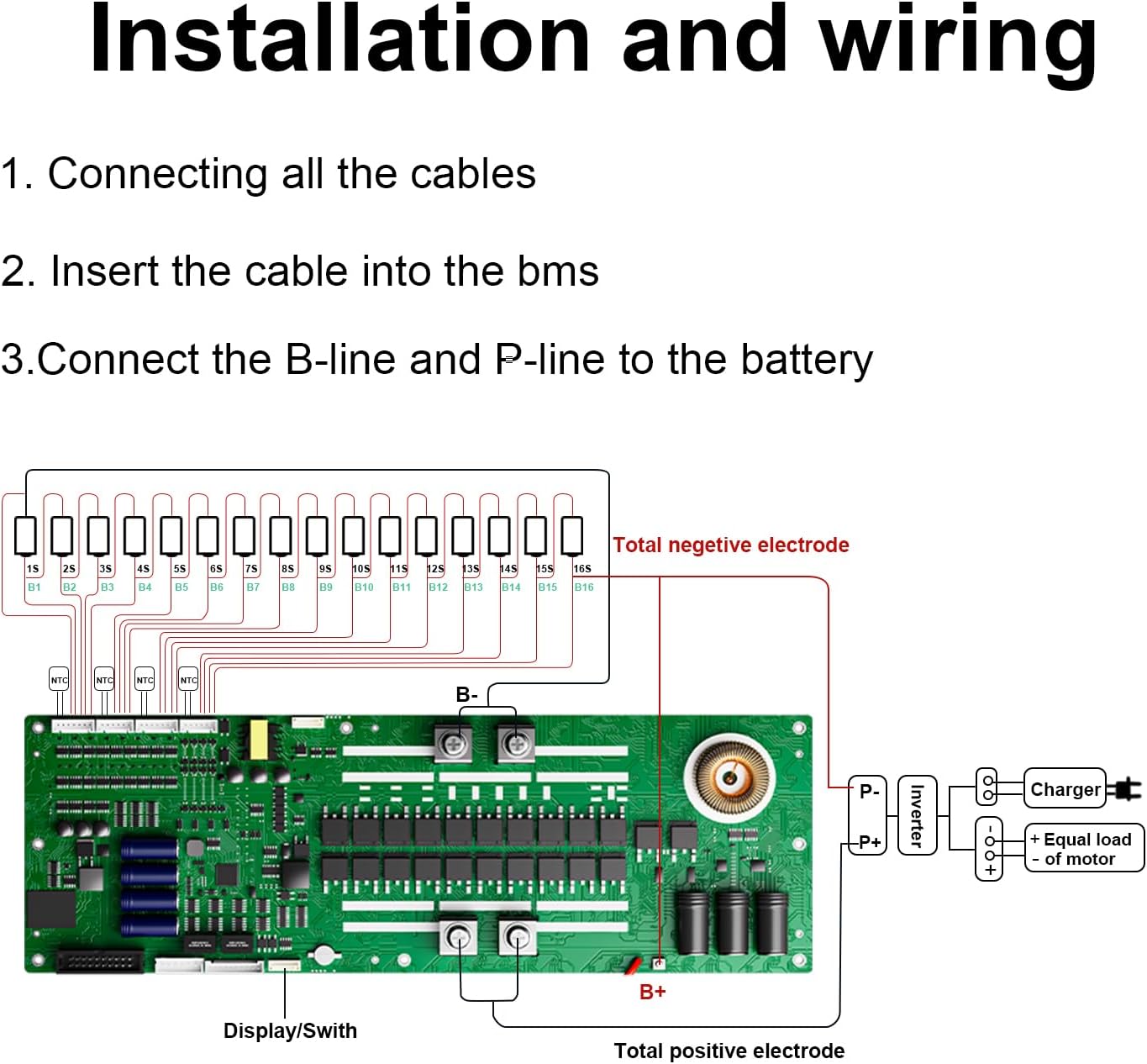 BMS 8S-16S 24V-48V 100A/150A Domowy magazyn energii BMS 1A/2A Aktywne wyrównanie Zintegrowany Bluetooth z RS485 CAN do systemu solarnego