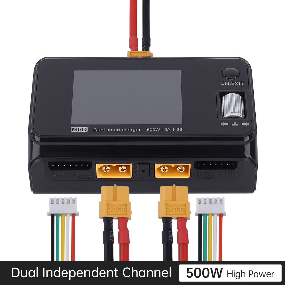 M6D 500W 25A DC Dual-Channel Intelligente Balanslader en ontlader voor 1-6S LiPo/LiHV/LiFe/LiIon, 1-16S NiMH, 1-10S PB-batterijen