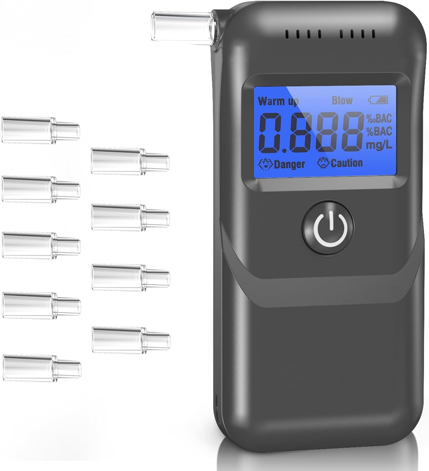 NOEIFEVO Alkoholtester, Professioneller Alkoholtester mit digitaler Blauer LCD-Anzeige, Atemalkoholtester mit Gradgenauigkeit für den privaten professionellen Gebrauch zu Hause