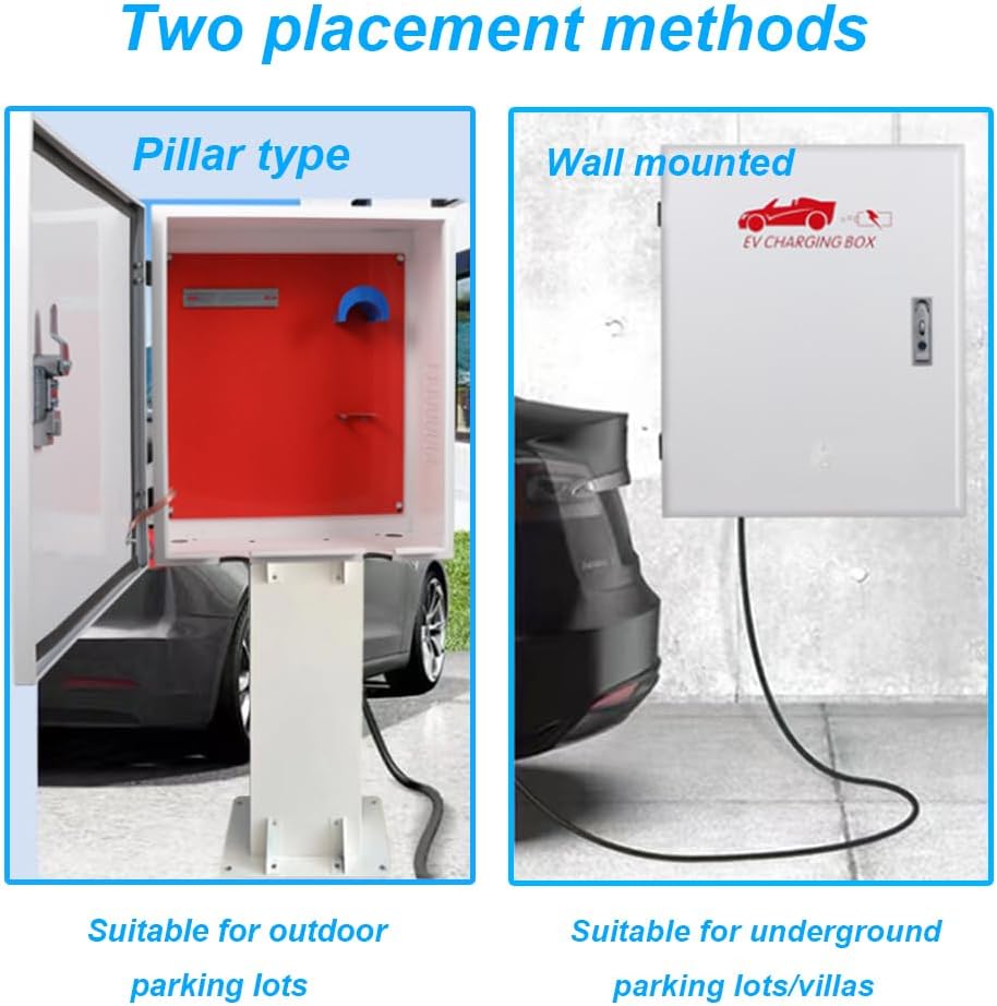 NOEIFEVO EV תיבת מגן Wallbox, מתאים מטעני EV שונים, וו לאחסון, חסין גניבה, מוגן מפני גשם ואבק