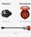 NOEIFEVO EV laddare adapterset för 11KW mobil väggbox/EV laddare/laddstation till CEE röd 32A / CEE blå 16 A / 230V hushållsuttag