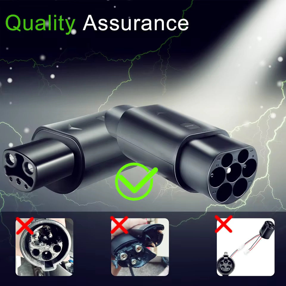 Adapter NOEIFEVO Typ 2 do Tesli, AC 7,2 kW 32A 220V, pasujący do Tesla Model S/X/3, do ładowarek AC Typ 2 do pojazdów elektrycznych do ładowania pojazdów Tesla