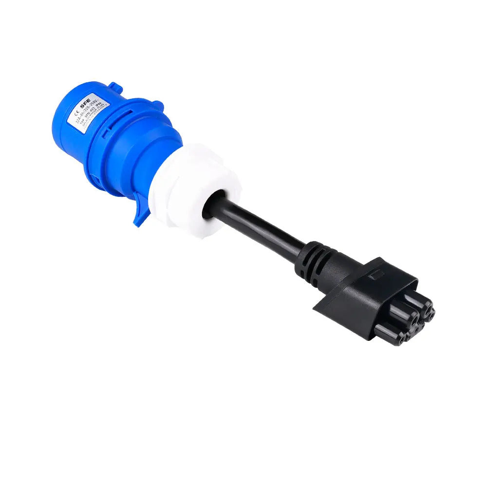 CEE32A 1-fase blauwe stroomadapter, compatibel met Tesla Model X, S, Y en Gen 2 EV-lader