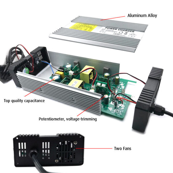 NOEIFEVO 84V 5A ładowarka litowa do 20S 72V e-bike hulajnoga akumulator litowo-jonowy, XLR/XT60/DC5.5/3P LP-16