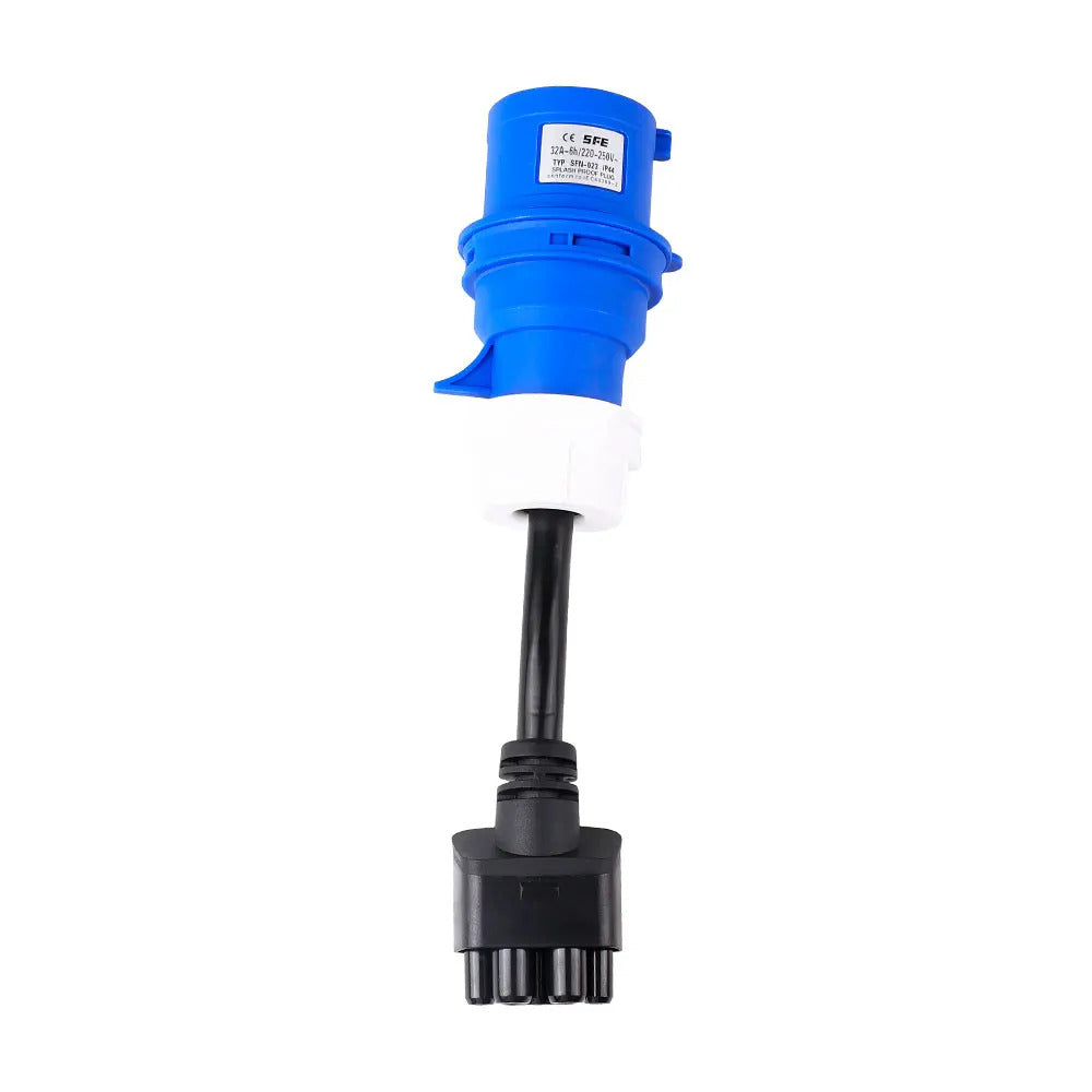 CEE32A 1-fase blauwe stroomadapter, compatibel met Tesla Model X, S, Y en Gen 2 EV-lader