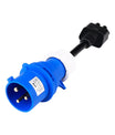 CEE32A 1-fase blauwe stroomadapter, compatibel met Tesla Model X, S, Y en Gen 2 EV-lader